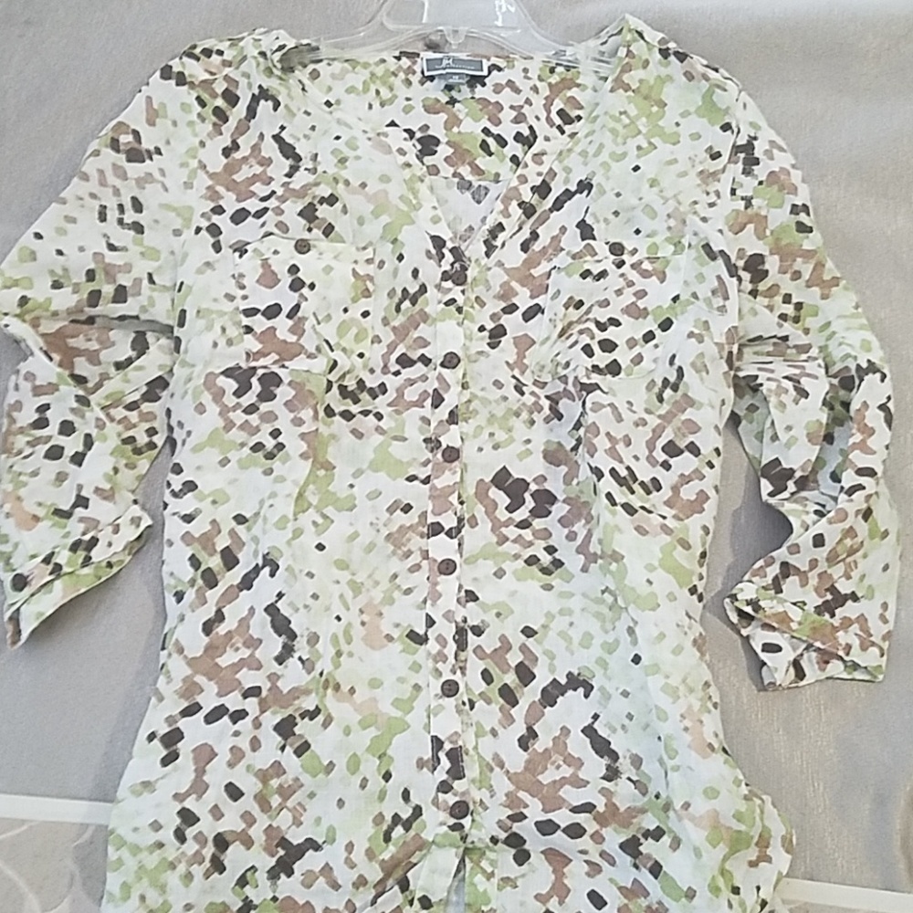 Linen button up blouse